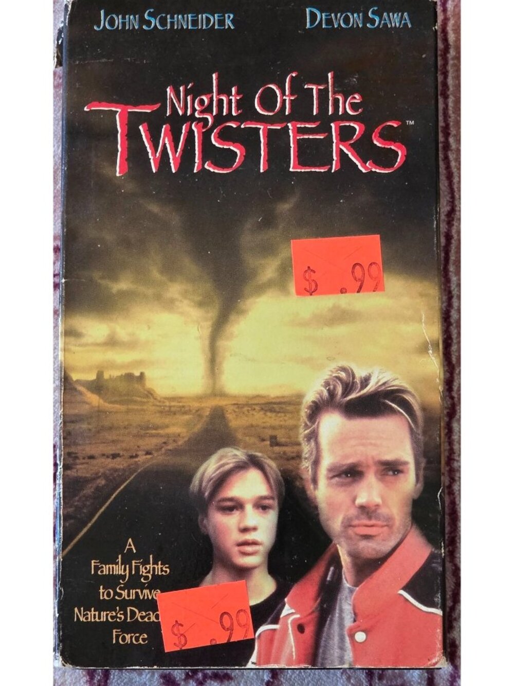 Night of the Twisters (VHS, 1996) John Schneider, Devon Sawa Action Suspense
